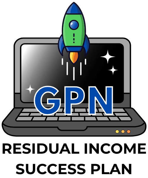 GPN Logo displaying a blue and green rocket blasting off from a retro laptop