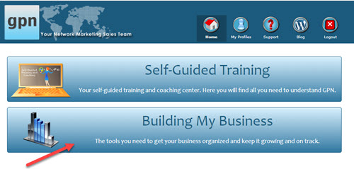 Step2 click the Building My Business button
