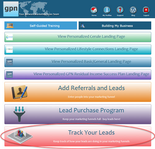 Step 3: Click the Track Your Leads button