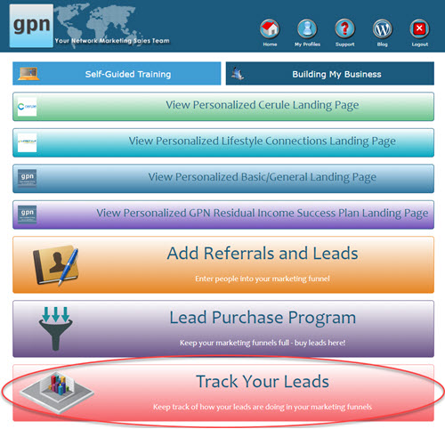 Step 3: Click the Track Your Leads button